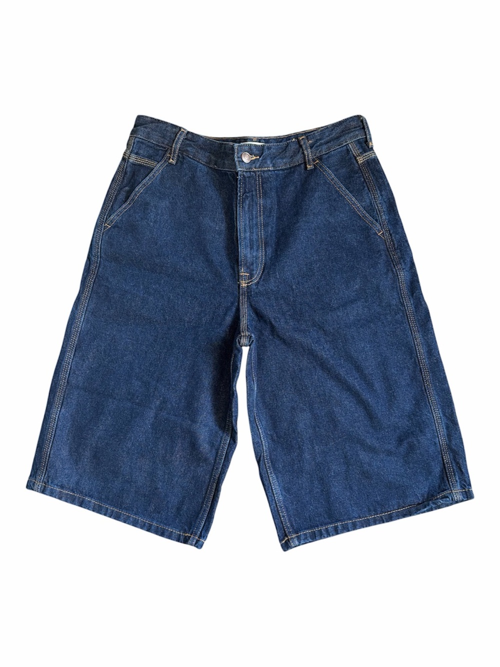We the Free Jorts Wide Leg L Blue Wash Bermuda Denim Shorts 100% Cotton NWOT - Picture 2 of 8